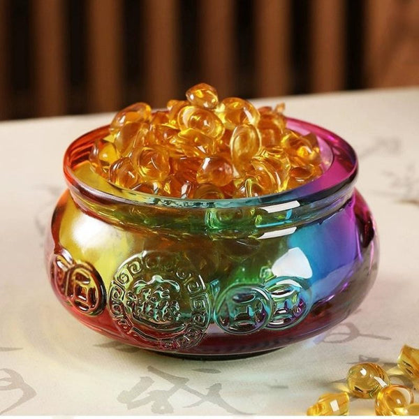 Crystal Ingot Glass Cornucopia - For Whole Family Wealth