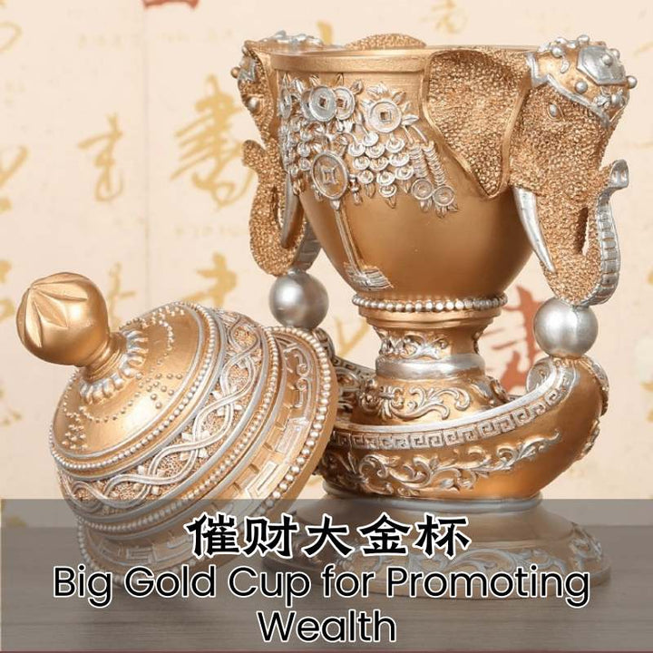 Big Gold Cup for Promoting Wealth - Buddha Pureland