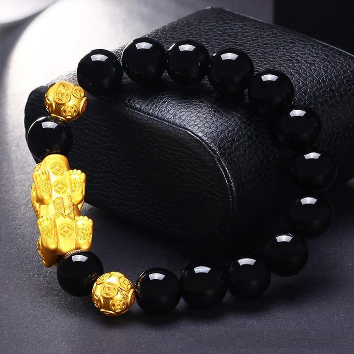 Black-obsidian Pixiu Bracelet - Extreme Wealth - Buddha Pureland