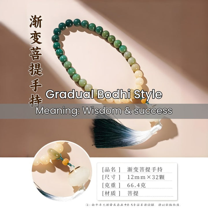 Bodhi Colorful Jade Bracelet- Luck in hand - Buddha Pureland