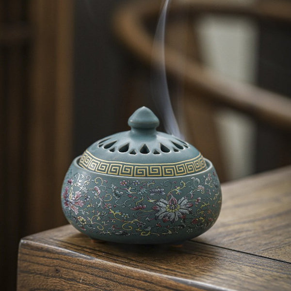 Ceramic Lotus Incense Burner - For Inner Peace - Buddha Pureland