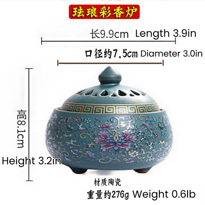 Ceramic Lotus Incense Burner - For Inner Peace - Buddha Pureland