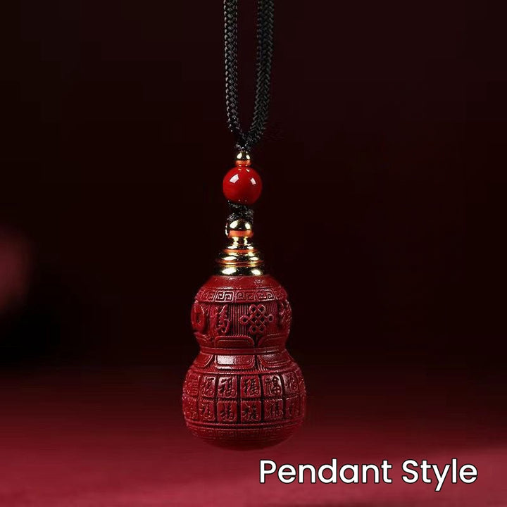 Cinnabar Gourd Gau Box Lanyard Keychain - Protection, Luck, Success - Buddha Pureland