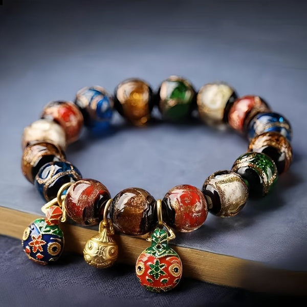 Liuli Glass Bead Bracelets With Temple Ash Inside - Wealth & Spiritual Energy - Buddha Pureland