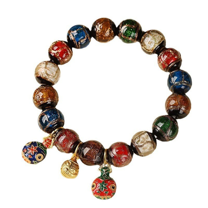 Liuli Glass Bead Bracelets With Temple Ash Inside - Wealth & Spiritual Energy - Buddha Pureland