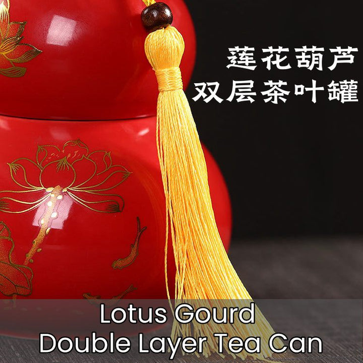 Lotus Bottle Gourd Double Layer Tea Can - Buddha Pureland