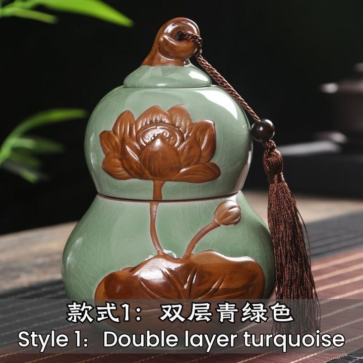 Lotus Groud Double Layer Ceramic Teapot - Buddha Pureland