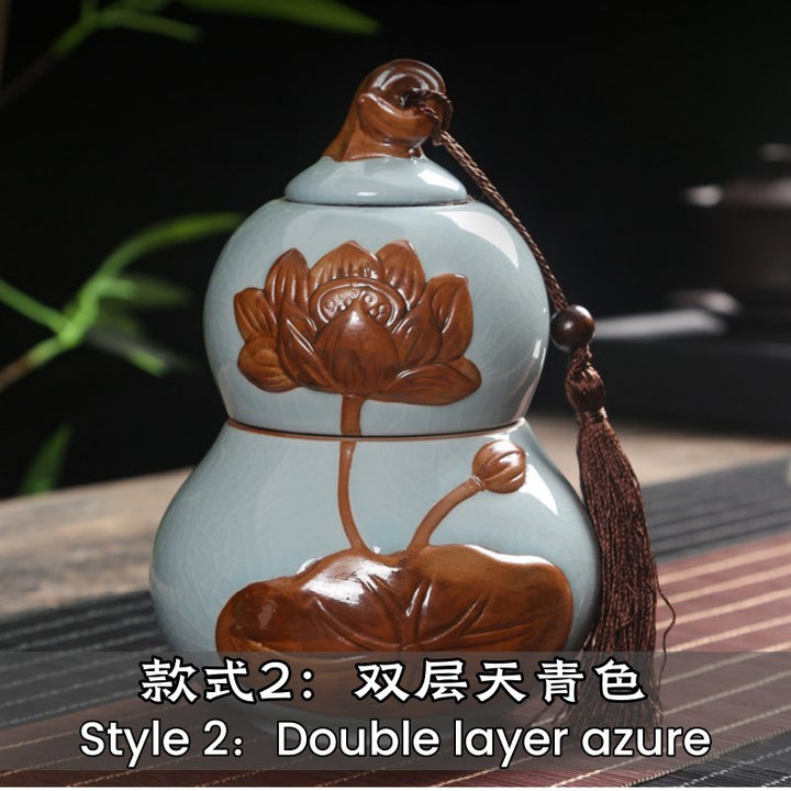 Lotus Groud Double Layer Ceramic Teapot - Buddha Pureland