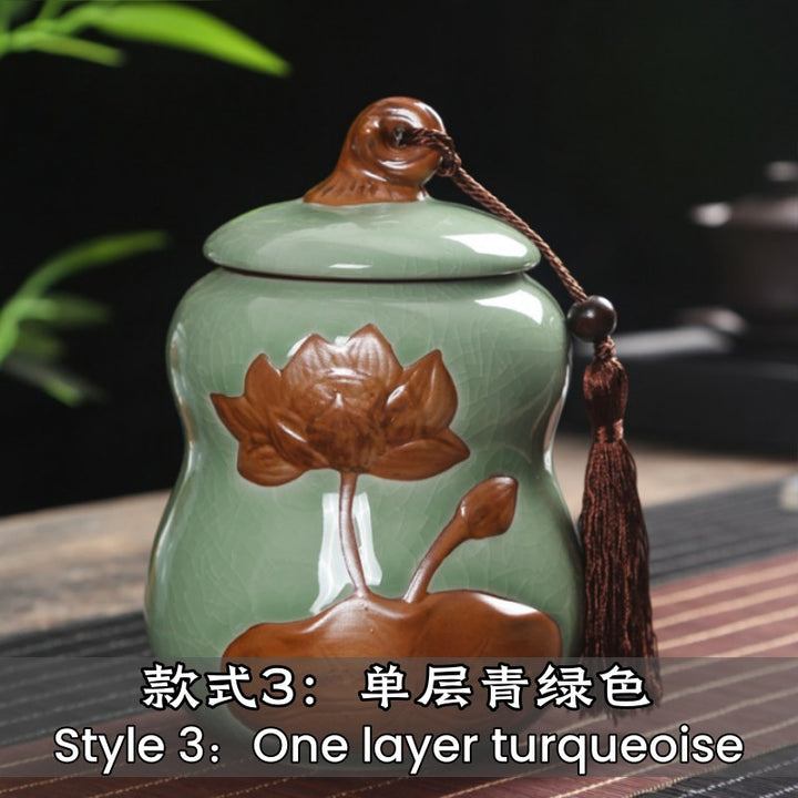 Lotus Groud Double Layer Ceramic Teapot - Buddha Pureland