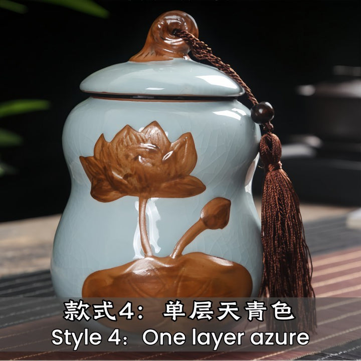 Lotus Groud Double Layer Ceramic Teapot - Buddha Pureland