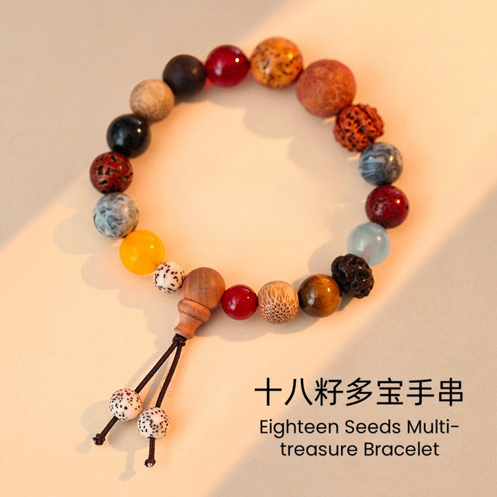 Real Natural Colorful 18 Seed Bead Bracelets - Good Luck & Wealth - Buddha Pureland