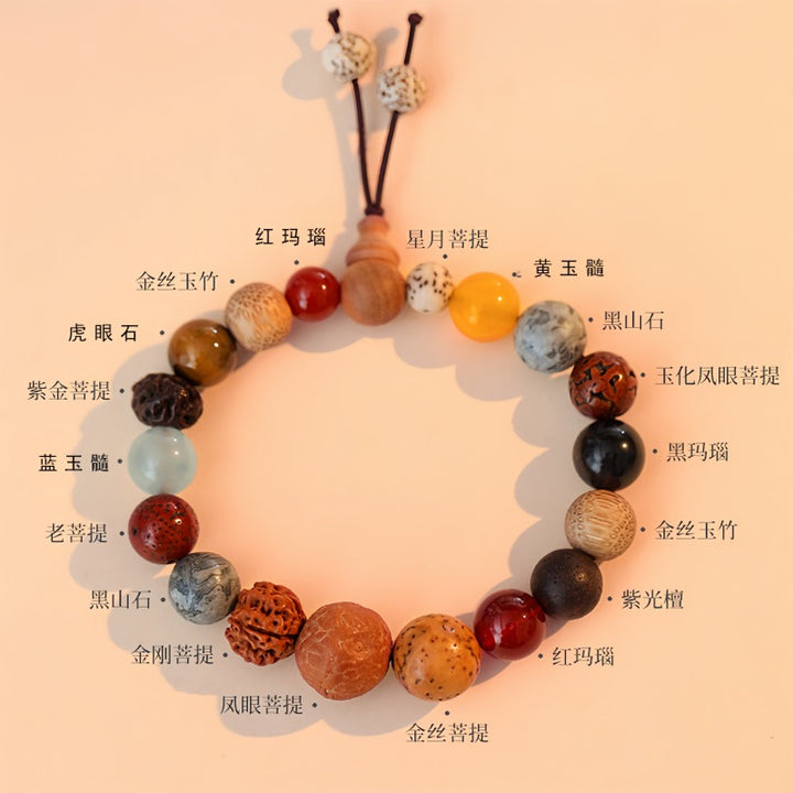 Real Natural Colorful 18 Seed Bead Bracelets - Good Luck & Wealth - Buddha Pureland