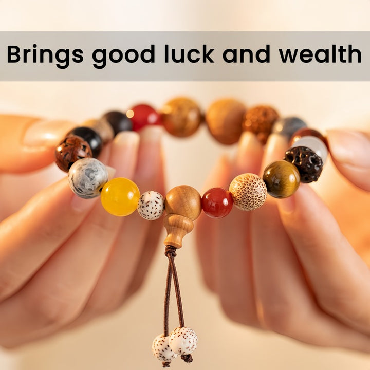 Real Natural Colorful 18 Seed Bead Bracelets - Good Luck & Wealth - Buddha Pureland