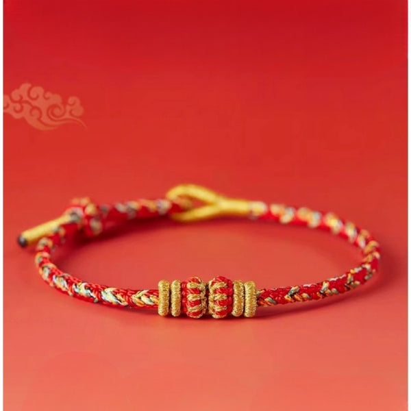 Tibetan Bracelet With Red String - For Strength & Protection - Buddha Pureland