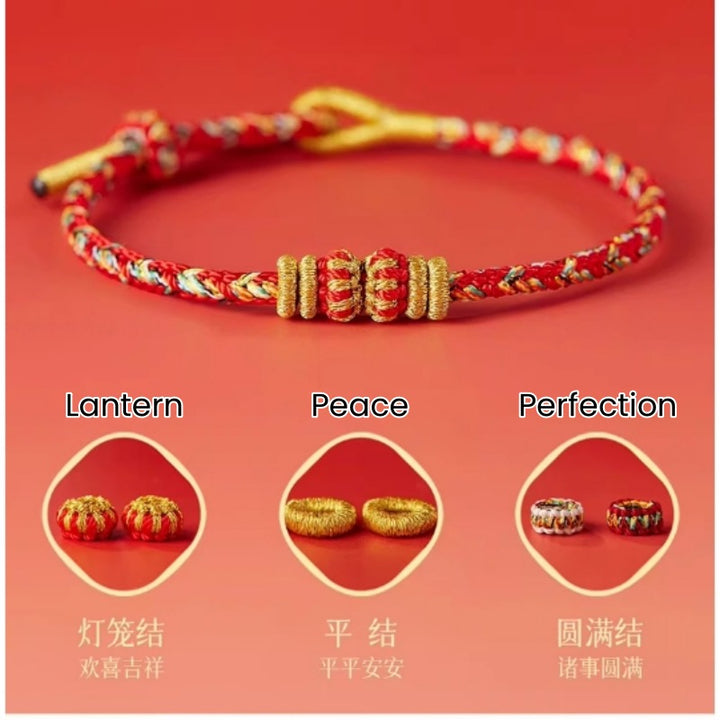 Tibetan Bracelet With Red String - For Strength & Protection - Buddha Pureland