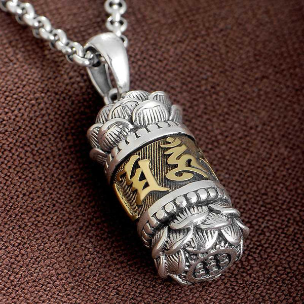 Tibetan Six-character Mantra Lucky Charm Necklace - For Good Luck - Buddha Pureland