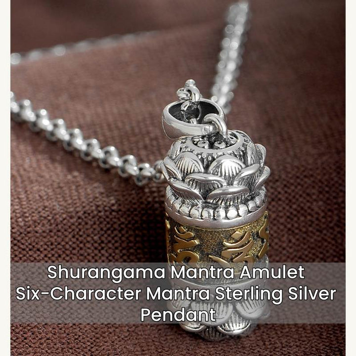 Tibetan Six-character Mantra Lucky Charm Necklace - For Good Luck - Buddha Pureland