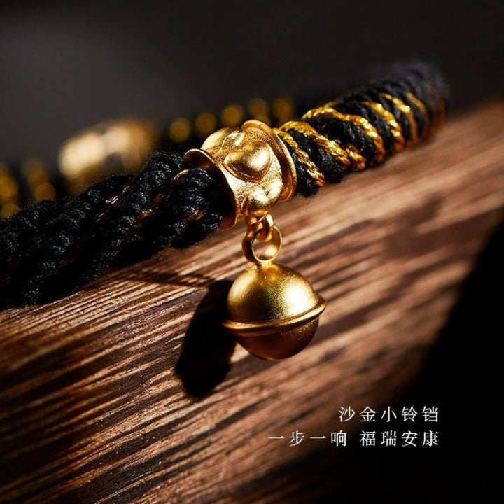 Traditional Tibetan Six-character Mantra Rope Bracelet Mens - Protection & Courage - Buddha Pureland