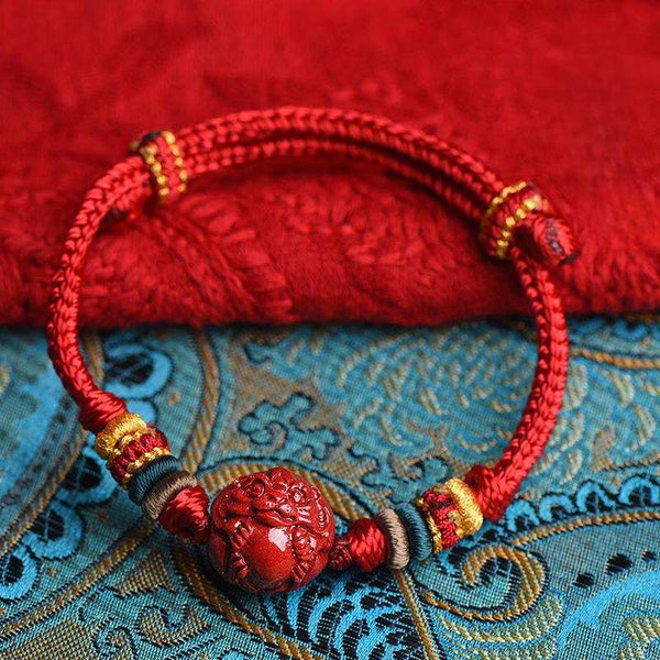 Zodiac Red Handmade Knot Bracelet - For Security - Buddha Pureland