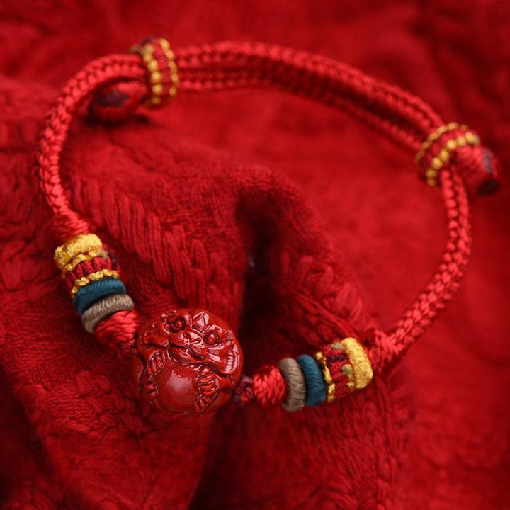 Zodiac Red Handmade Knot Bracelet - For Security - Buddha Pureland