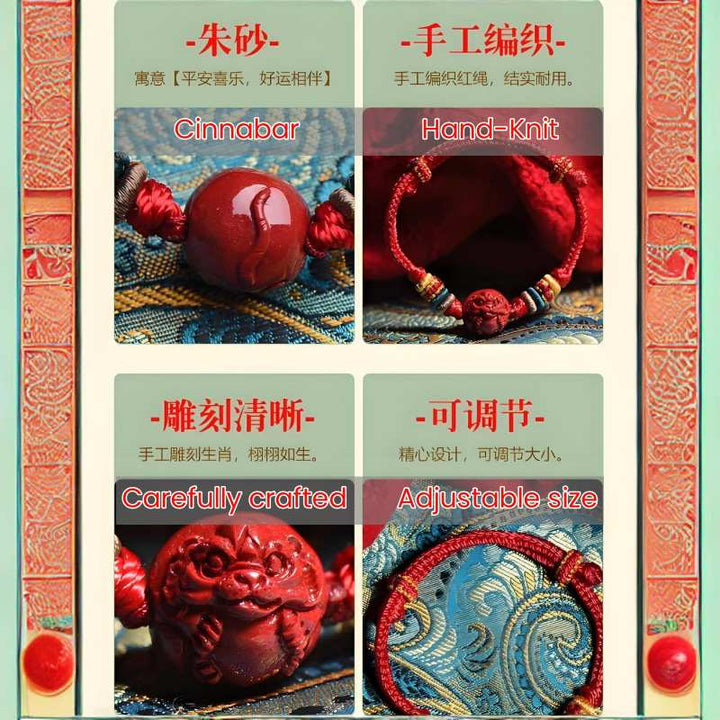 Zodiac Red Handmade Knot Bracelet - For Security - Buddha Pureland