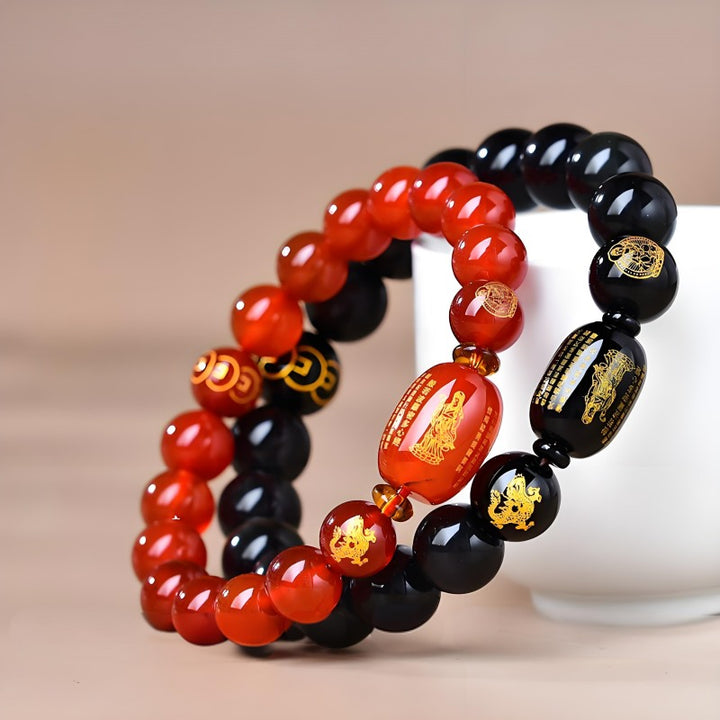 Zodiac Sign Buddha Red Agate Bracelet - For Healthy And Longevity - Buddha Pureland