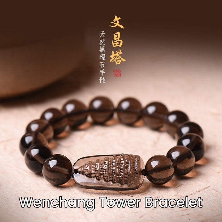 Black Obsidian Wenchang Tower Bracelet - Careers & Studies - Buddha Pureland