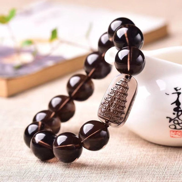 Black Obsidian Wenchang Tower Bracelet - Careers & Studies - Buddha Pureland