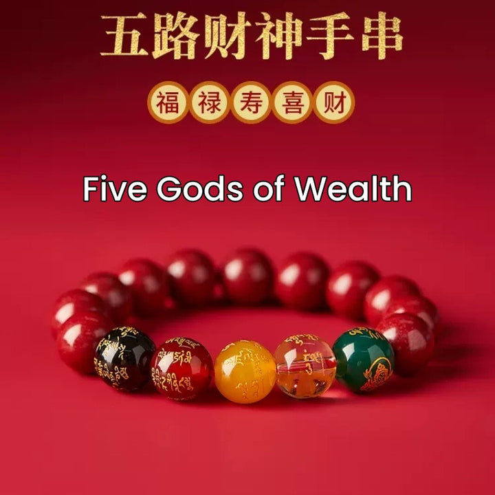 Five Gods Of Wealth Lucky Bracelet  - Wealth & Fortune - Buddha Pureland