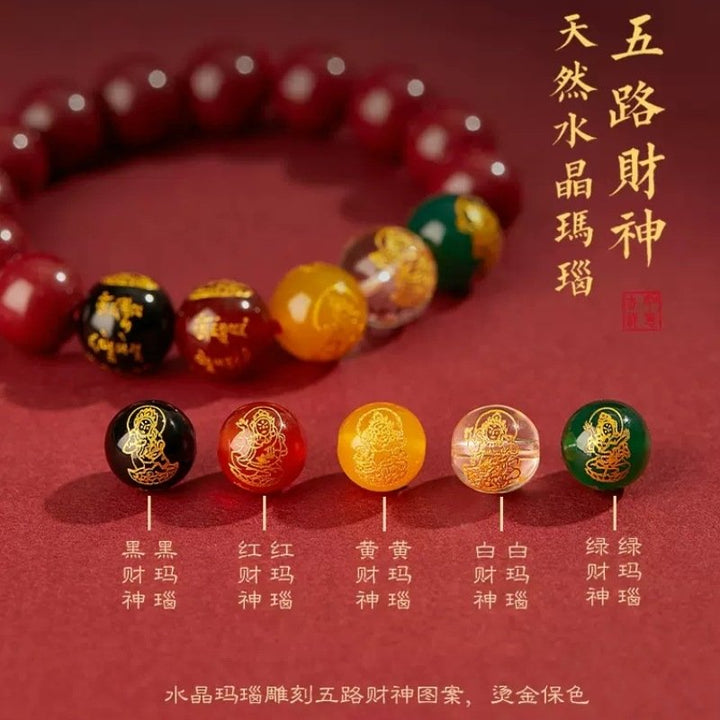 Five Gods Of Wealth Lucky Bracelet  - Wealth & Fortune - Buddha Pureland