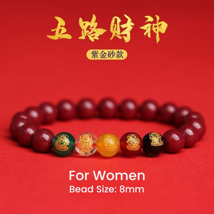 Five Gods Of Wealth Lucky Bracelet  - Wealth & Fortune - Buddha Pureland